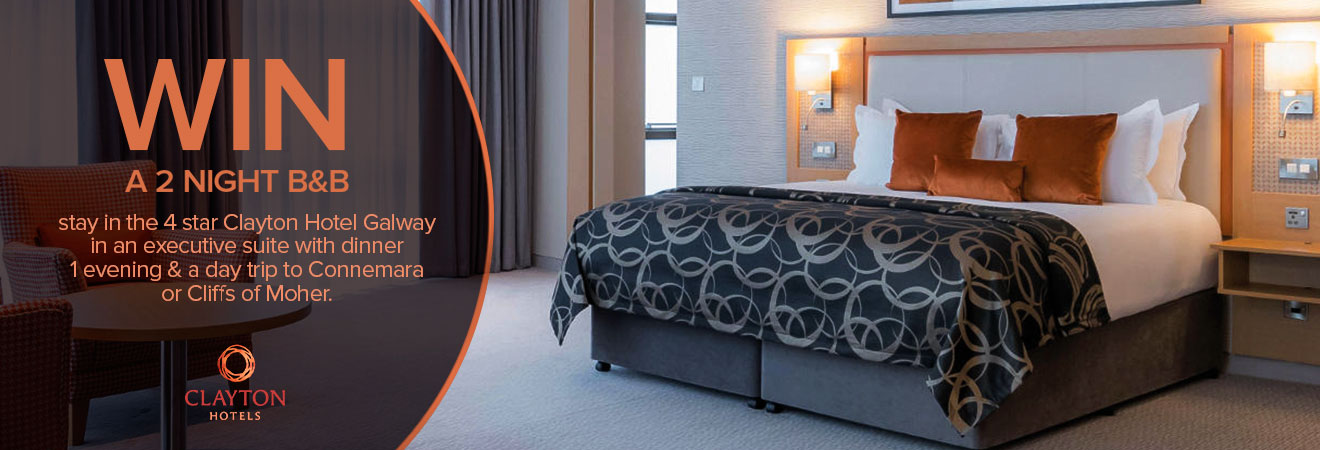Win a 2 night city break in the Clayton Hotel, Galway