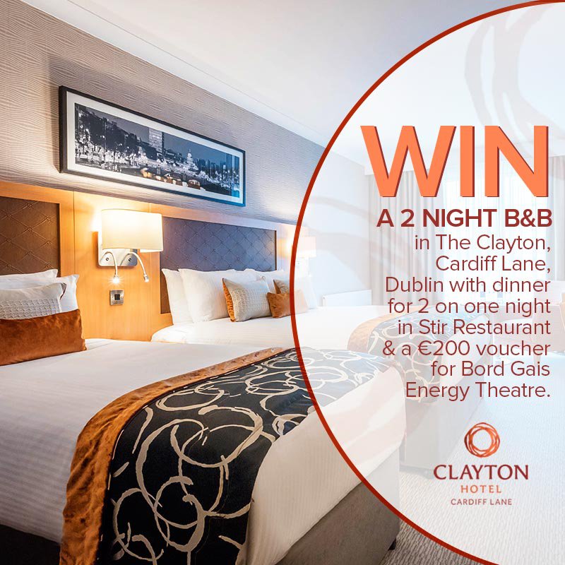Win a 2 night theatre break in the Clayton Hotel, Cardiff Lane